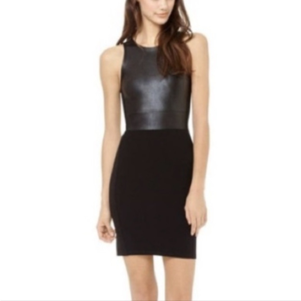 Aritzia Wilfred free dress Elin Dress medium black faux leather Great Condition